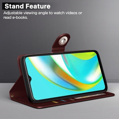 Pikkme Realme C12/Narzo 20/Narzo 30A/C25 Button brown wallet flip cover – photo 3