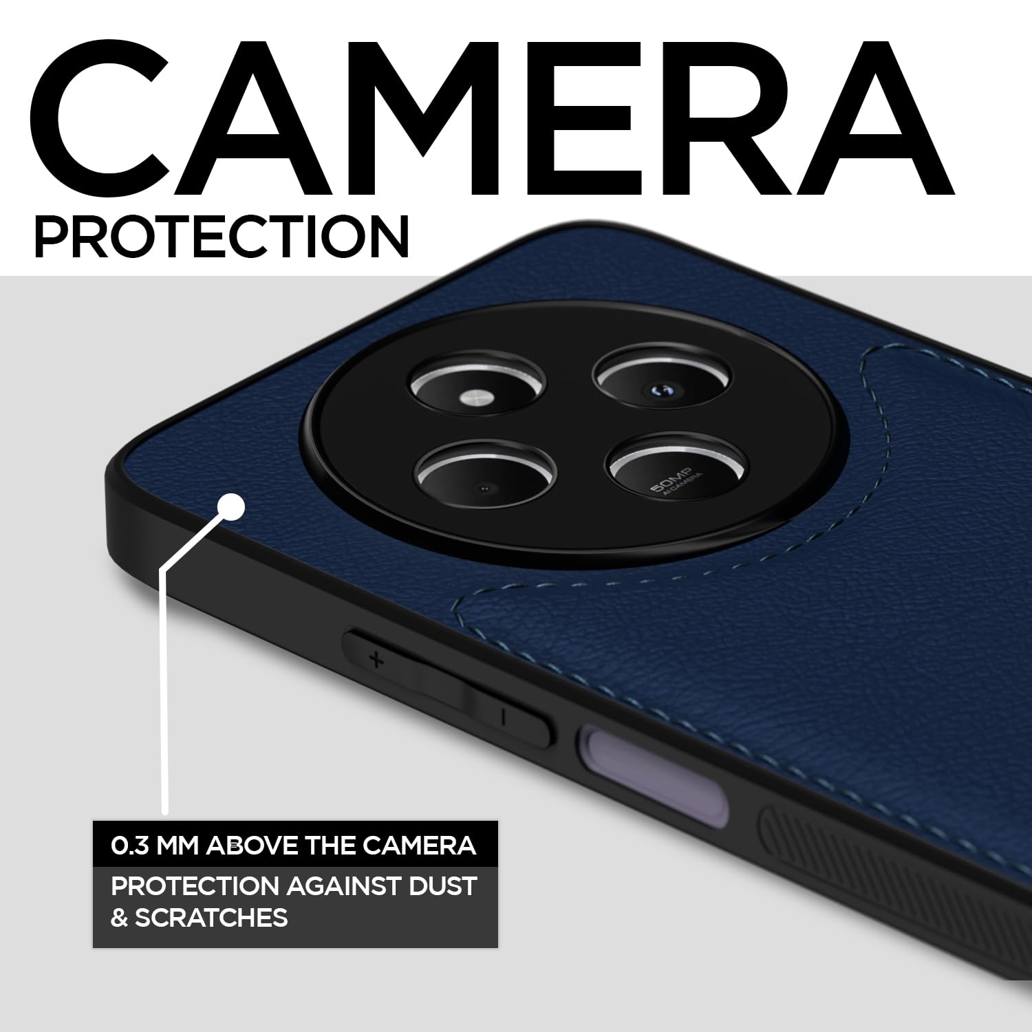 Pikkme Redmi A4 5G / Redmi 14C 5G / Poco C75 5G Leatherback Back Case | Blue