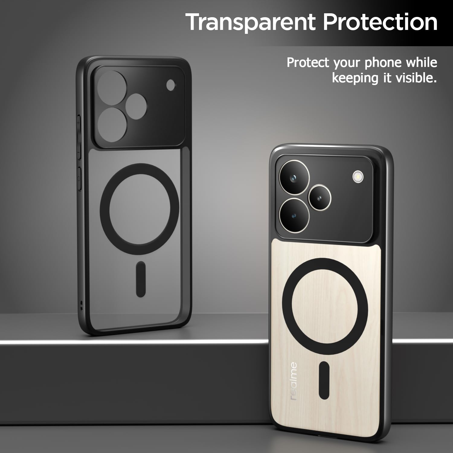 Pikkme black mag-safe mobile back cover for Realme P4 Pro 5G – photo 3