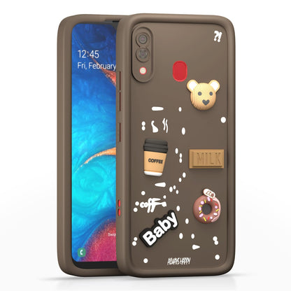 Samsung A20/A30/M10s Silicone phone cover in brown by Pikkme