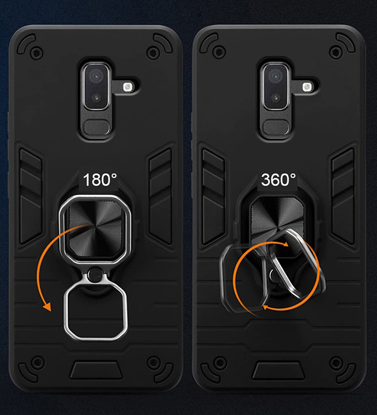 Black D5 Tough Armor phone cover for Samsung J8, Samsung A6 Plus – Pikkme – photo 3