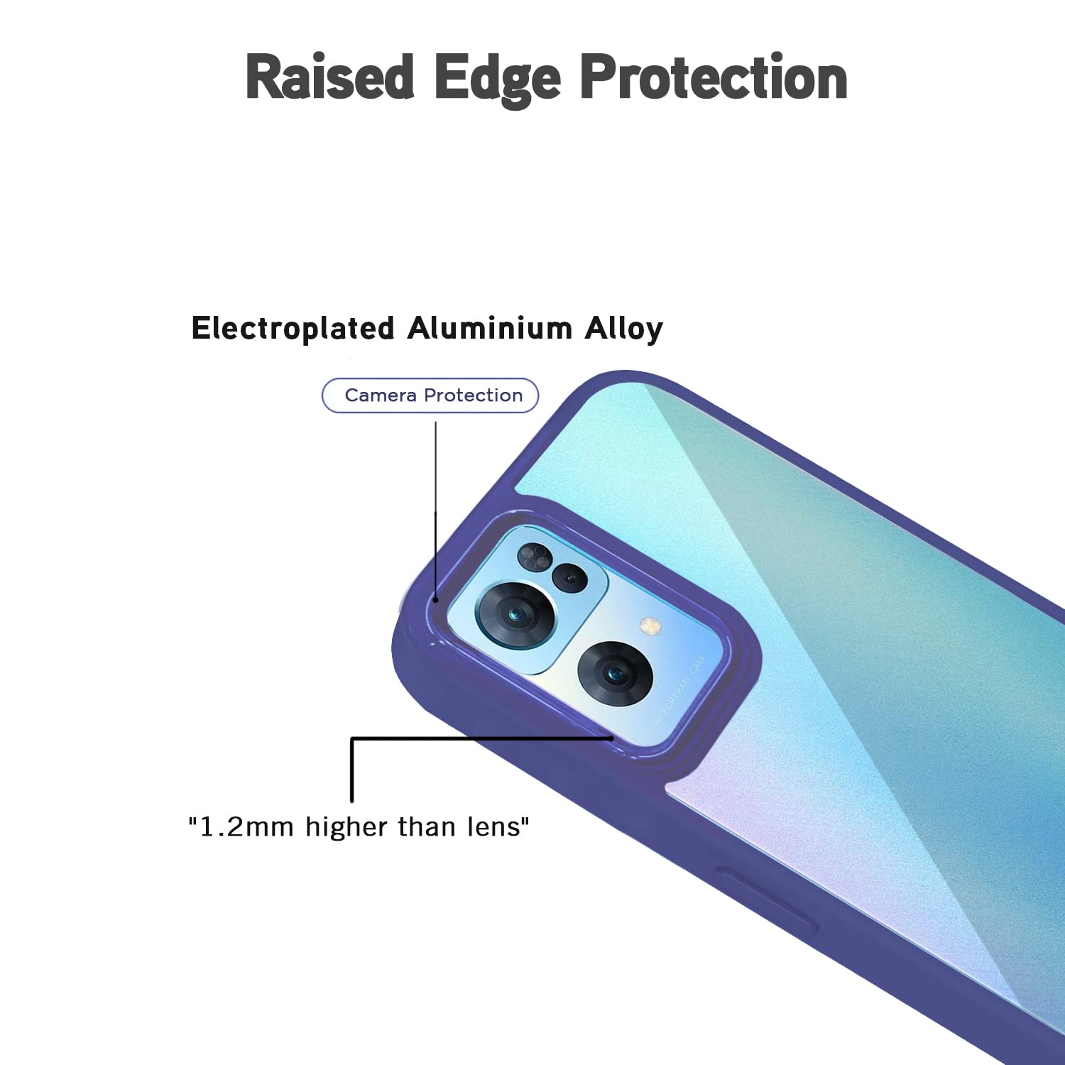 Pikkme Oppo Reno 7 Pro 5G Oppo Reno 7 Pro 5G Chrome Metal Ring Back Cover (Purple)