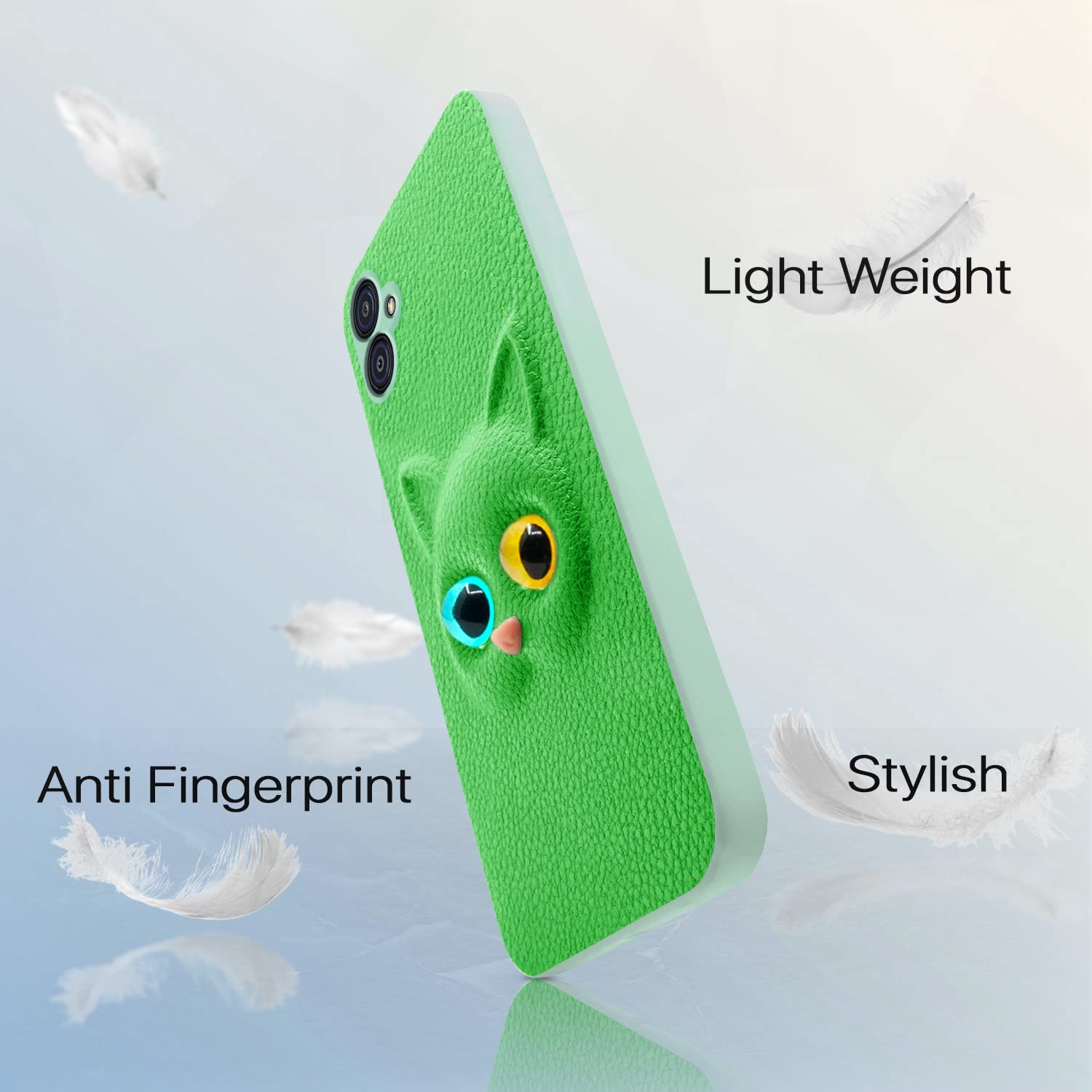 Pikkme Samsung M04/F04/A04e Cat green mobile back cover – photo 5