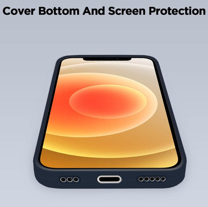 Pikkme iPhone 12/12 Pro Silicone Back Cover (Dark Blue)