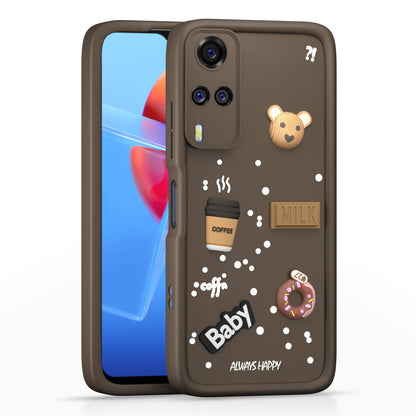 Pikkme Vivo Y31 / Y51 Cute Fun Cartoon 3D Bear Silicon Back Cover - Brown