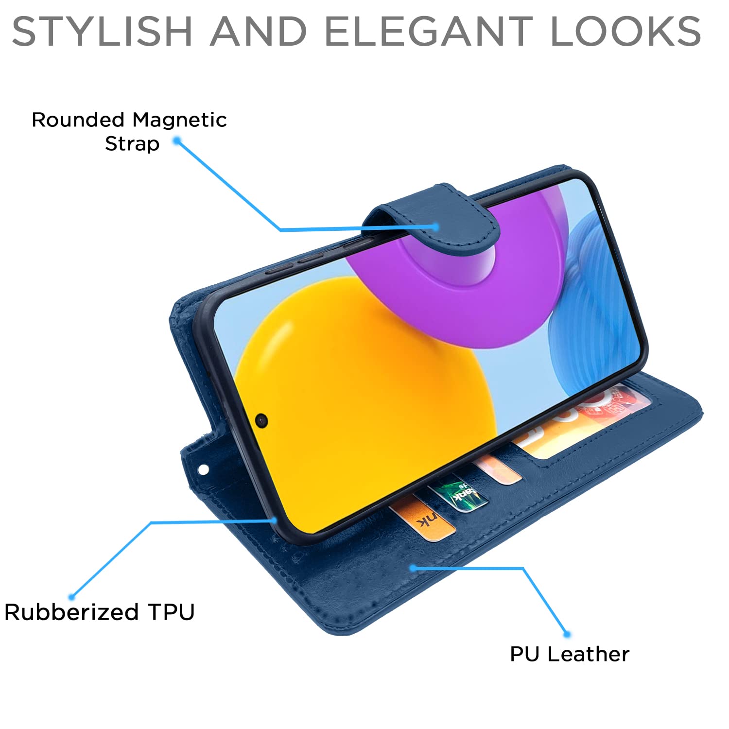 Blue Magnetic flip case for Samsung M52 5G – Pikkme – photo 5