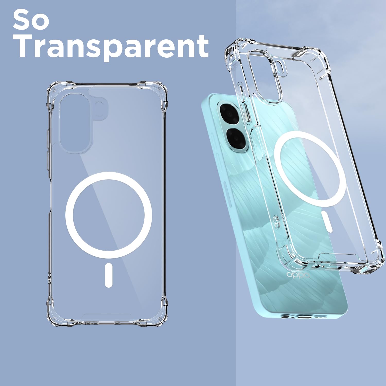 Transparent mag-safe MagSafe mobile back cover for Oppo A6X 5G – Pikkme – photo 2