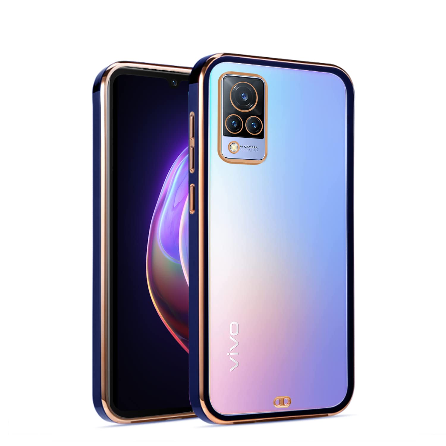 Pikkme Vivo V21 5G Chrome blue mobile cover