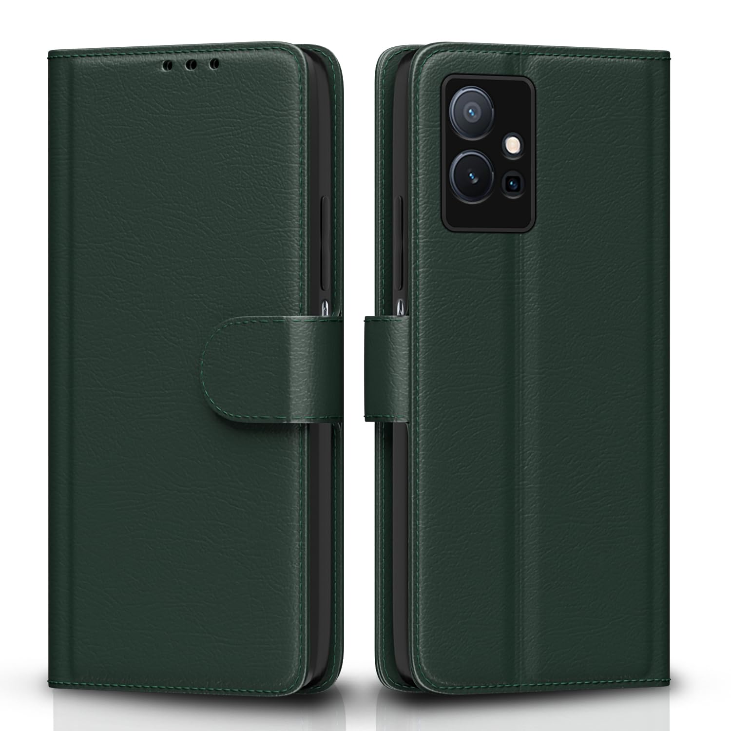 Pikkme green wallet flip cover for Vivo T1/Y75/iQOO Z6 5G