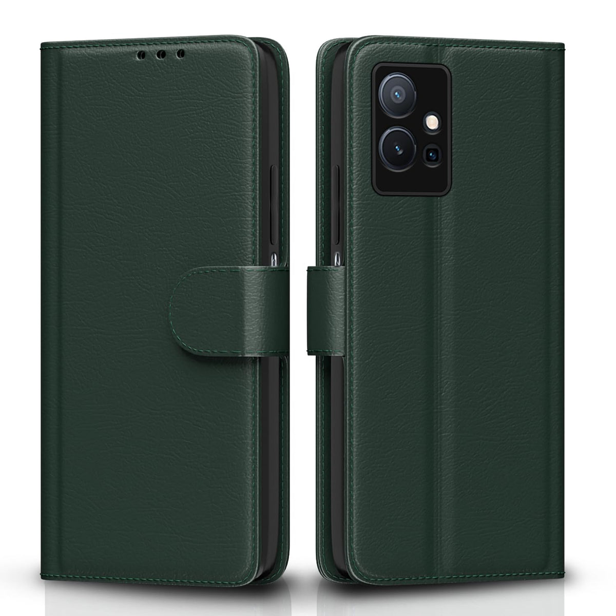 Pikkme green wallet flip cover for Vivo T1/Y75/iQOO Z6 5G