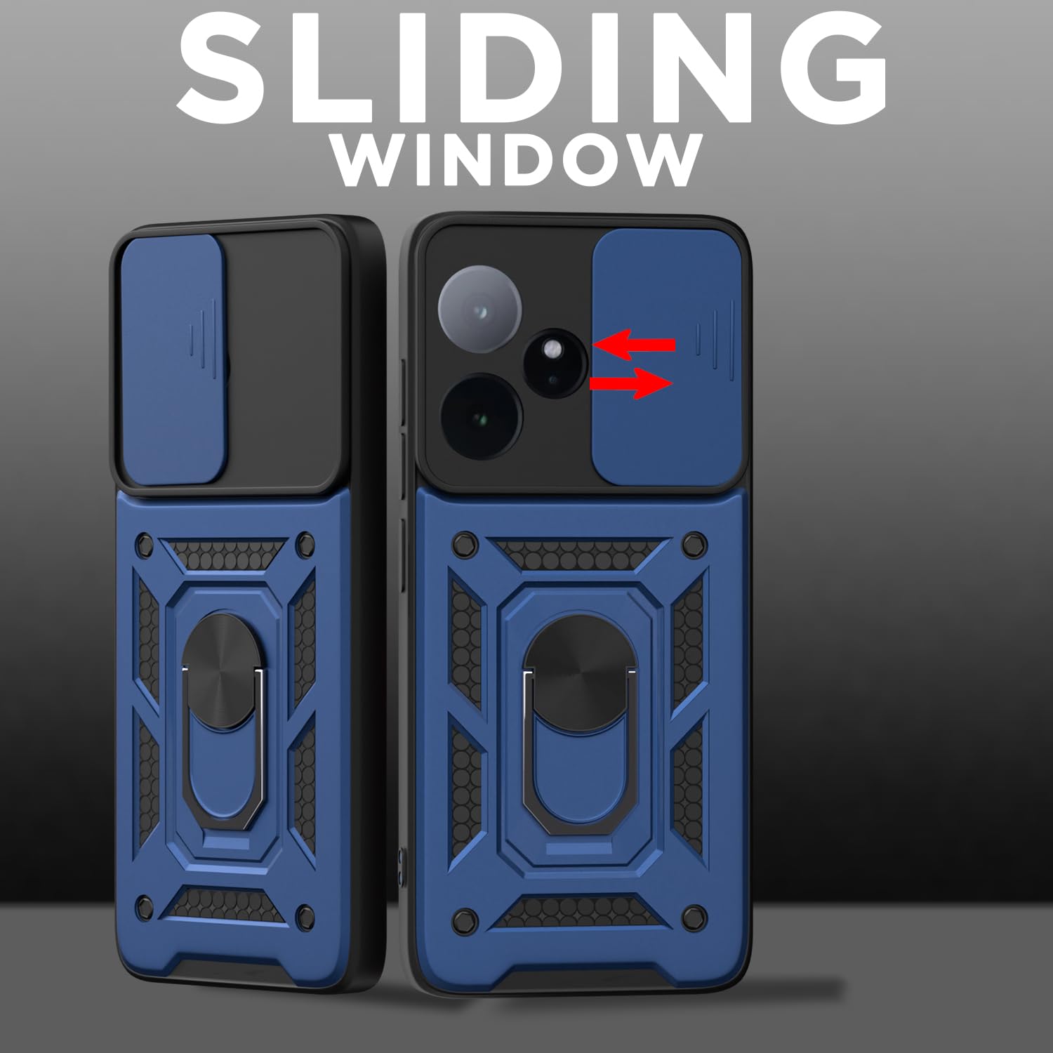 Pikkme Realme GT 7 5G / GT 7T 5G D10 Tough Armor Back Cover (Blue)