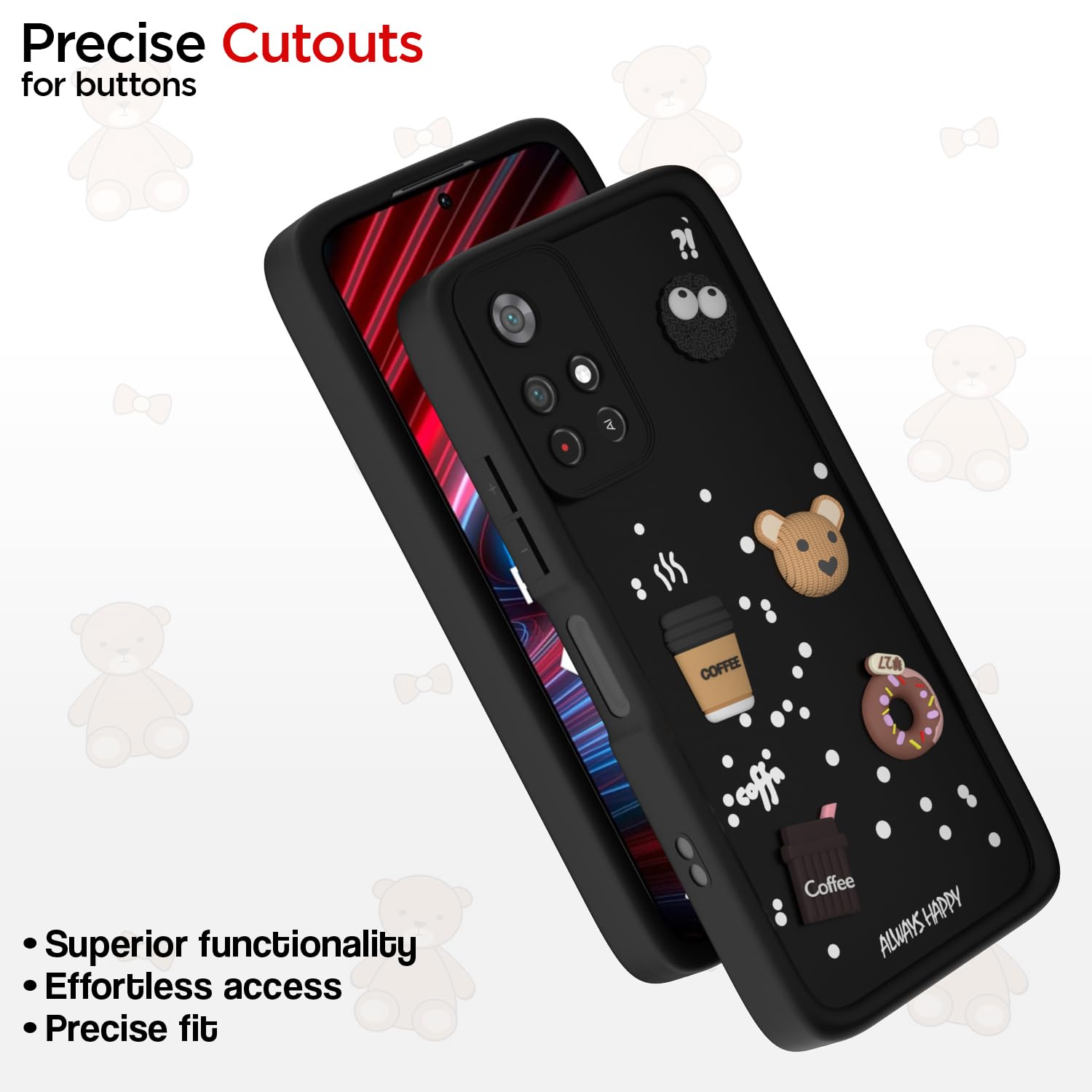 Black mobile back cover for Redmi Note 11T 5G/Poco M4 Pro 5G/3D – Pikkme – photo 6