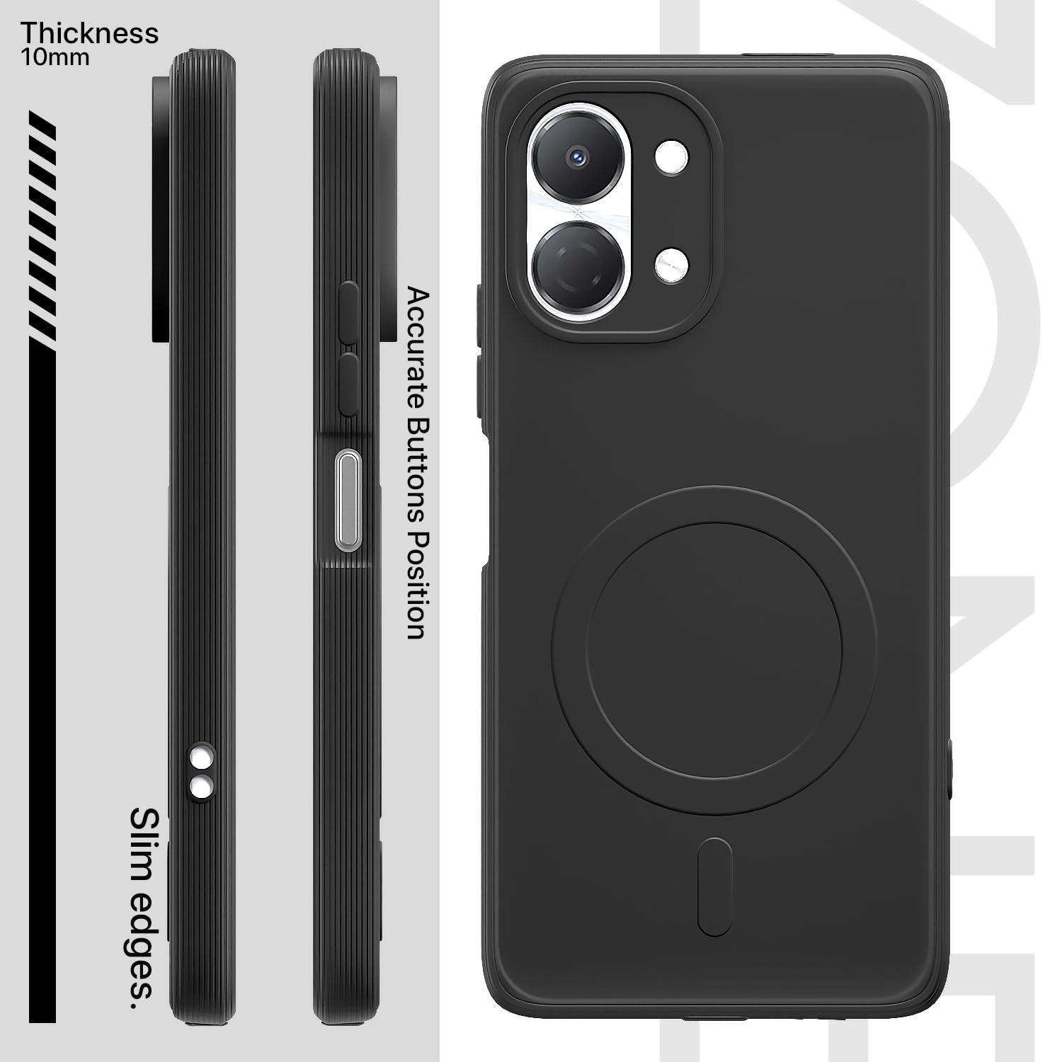 Black MagSafe back cover for Tecno Spark Go 3 – Pikkme – photo 3