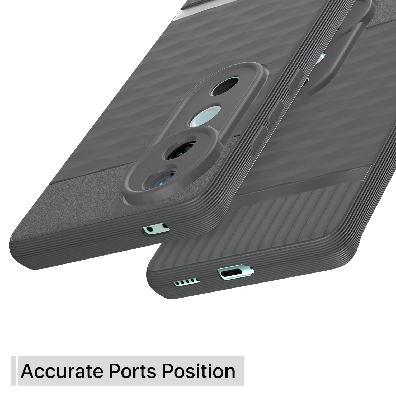 Pikkme Vivo V40 5G / V40 Pro 5G / T3 Ultra 5G Gencase Back Cover (Grey)