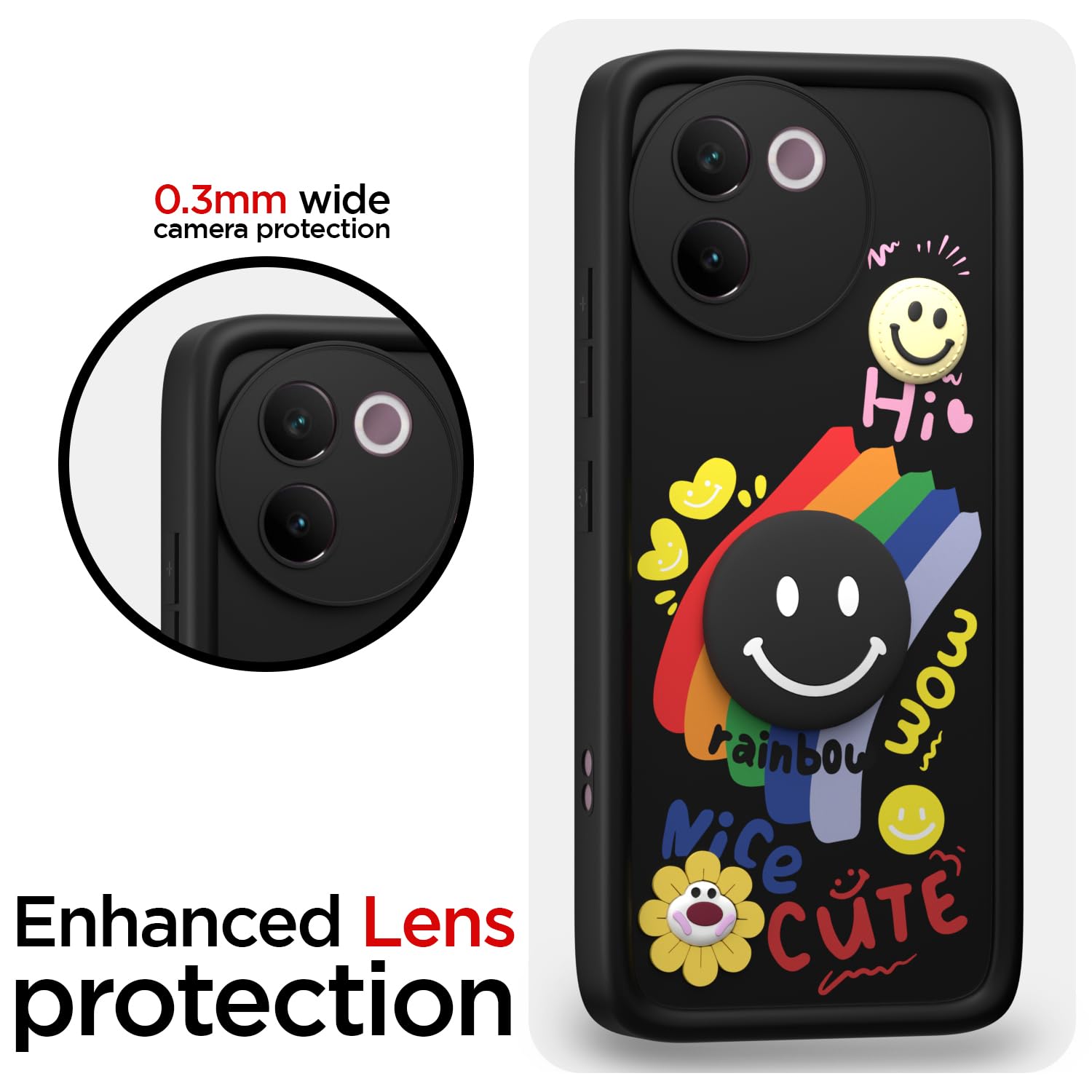 Pikkme black Soft Silicone back cover for Vivo V30e 5G – photo 5