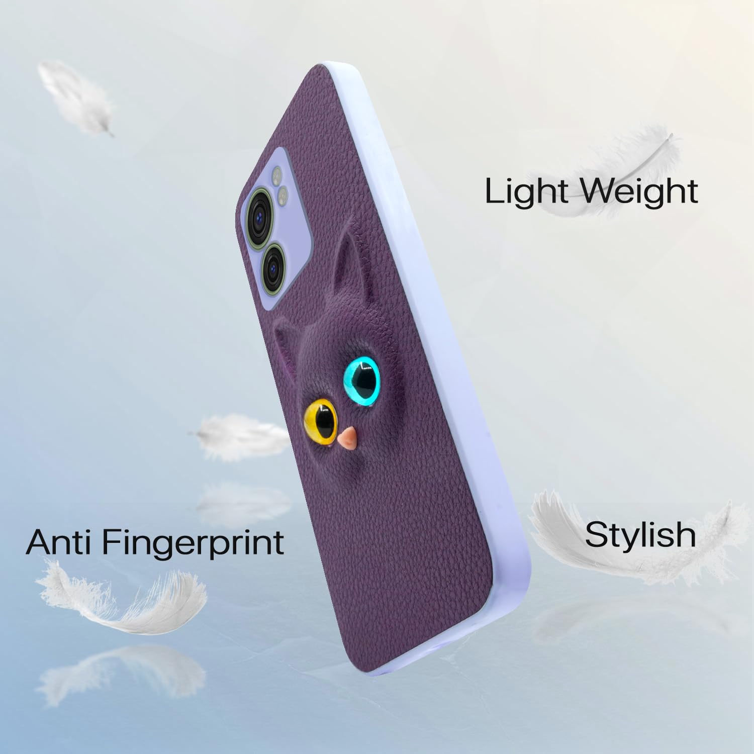 Pikkme Moto Edge 40 Kitty Back Cover (Purple)