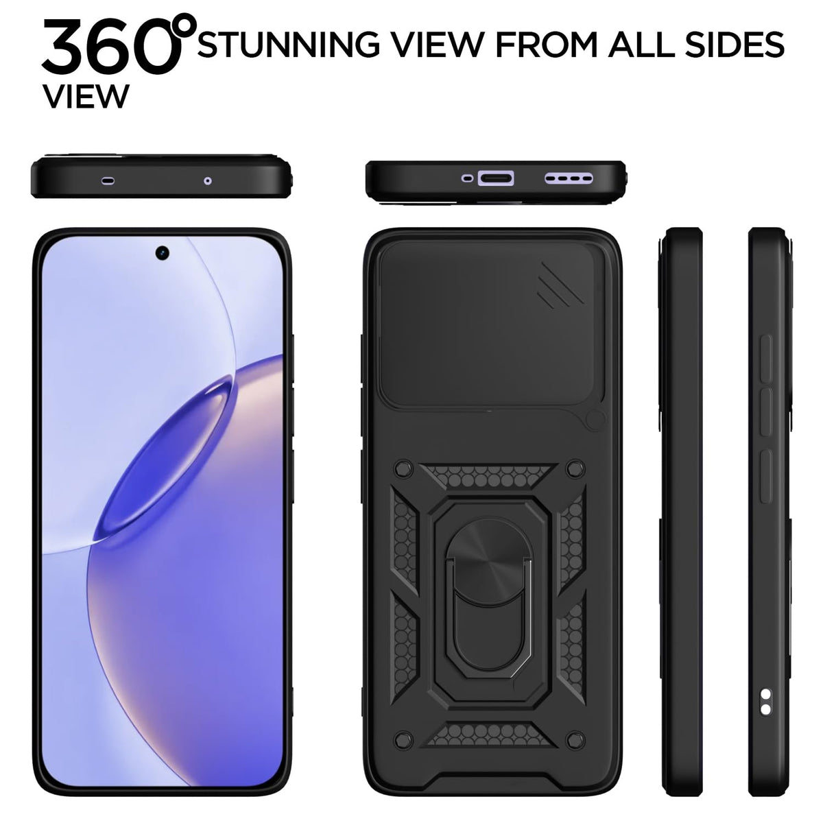 Pikkme black D10 Camera Shield mobile cover for Realme 16 Pro 5G/360 – photo 5