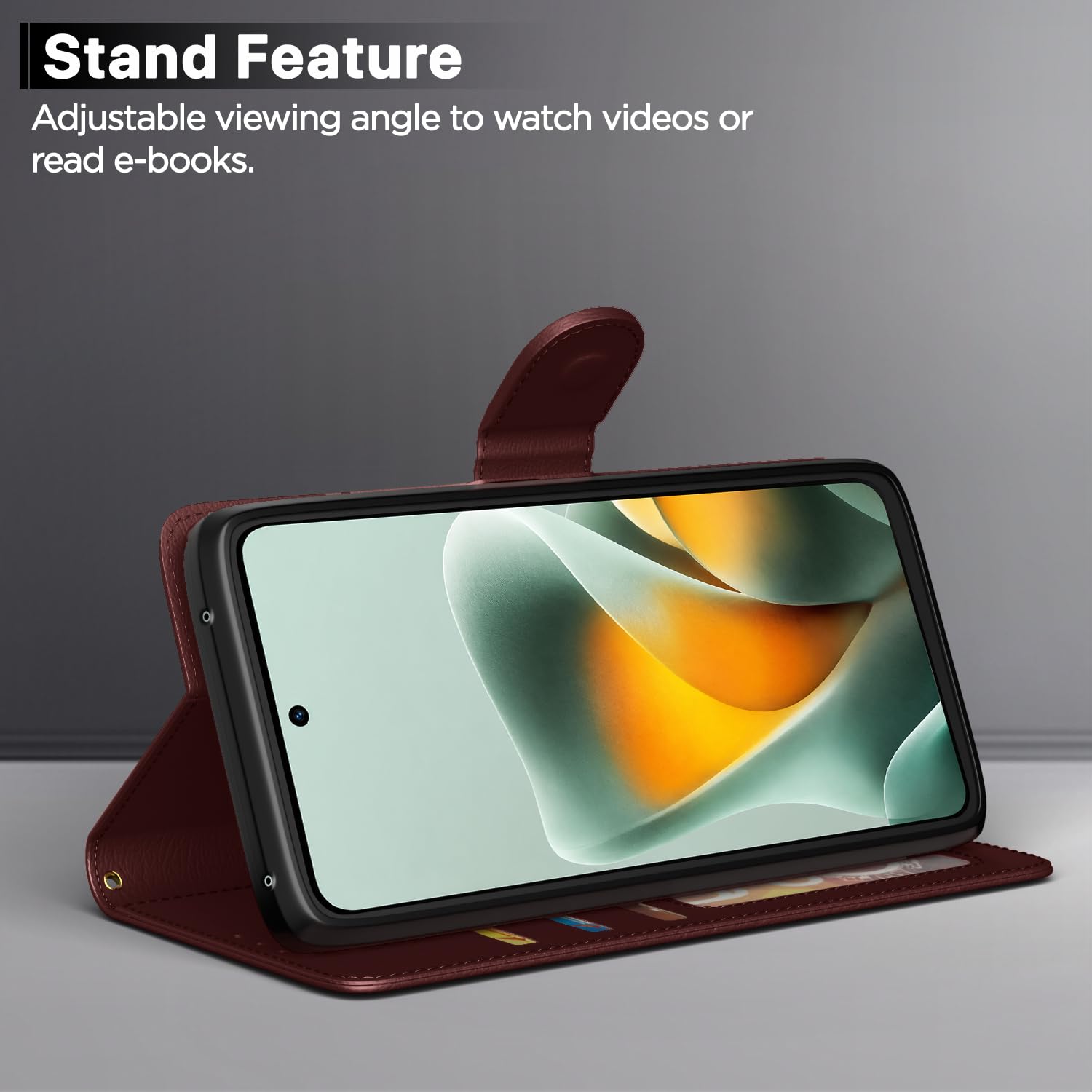 Moto Edge 70 Max 5G flip cover in brown by Pikkme – photo 3