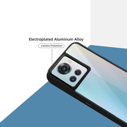 Pikkme Oneplus 10 Pro 5G Chrome Metal Ring Back Cover (Black)