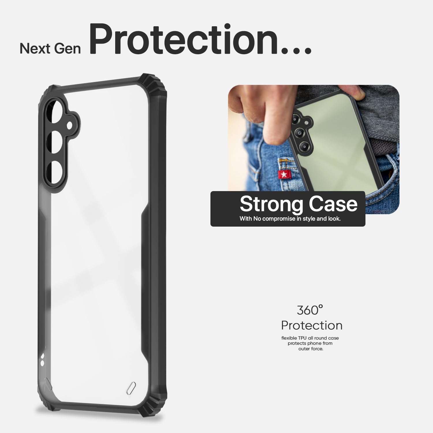 Black Clear back cover for Samsung A05s/M14 4G – Pikkme – photo 6