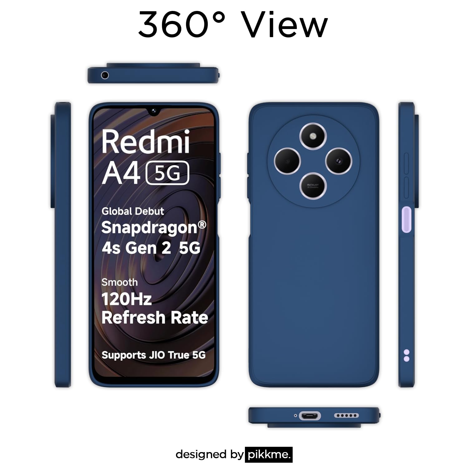 Pikkme blue Matte mobile cover for Redmi A4/14C/Poco C75 5G – photo 4