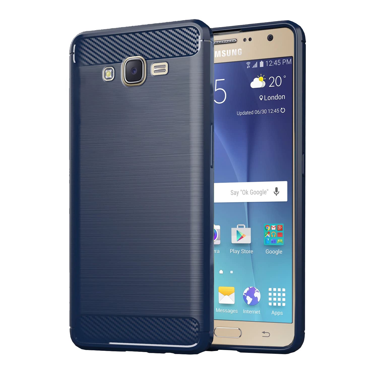 Samsung J7 2015/J7 Hybrid mobile back cover in blue by Pikkme