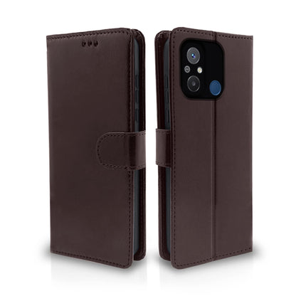 Pikkme Redmi 12C Vintage Flip Cover | Coffee