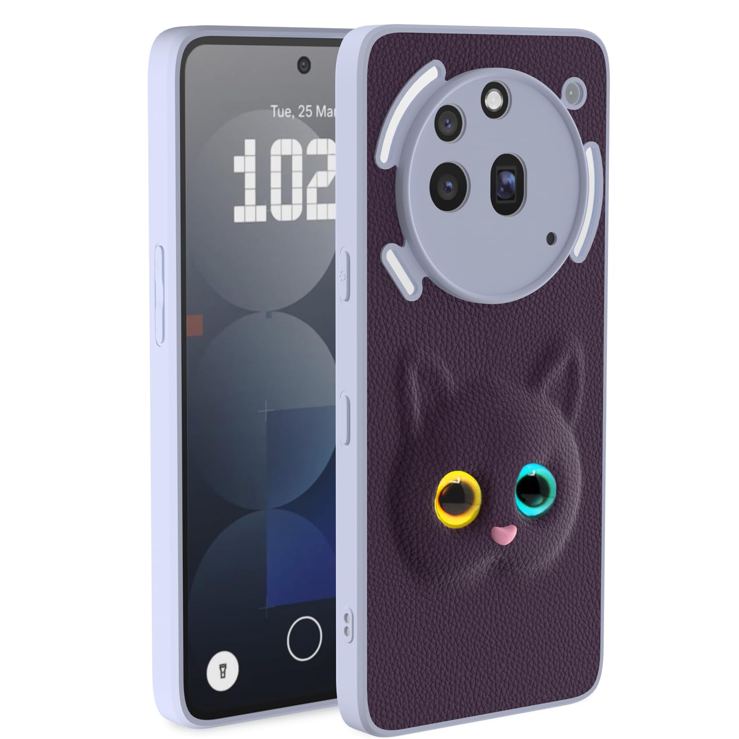 Pikkme Nothing Phone 3a Pro 5G Kitty Back Cover (Purple)