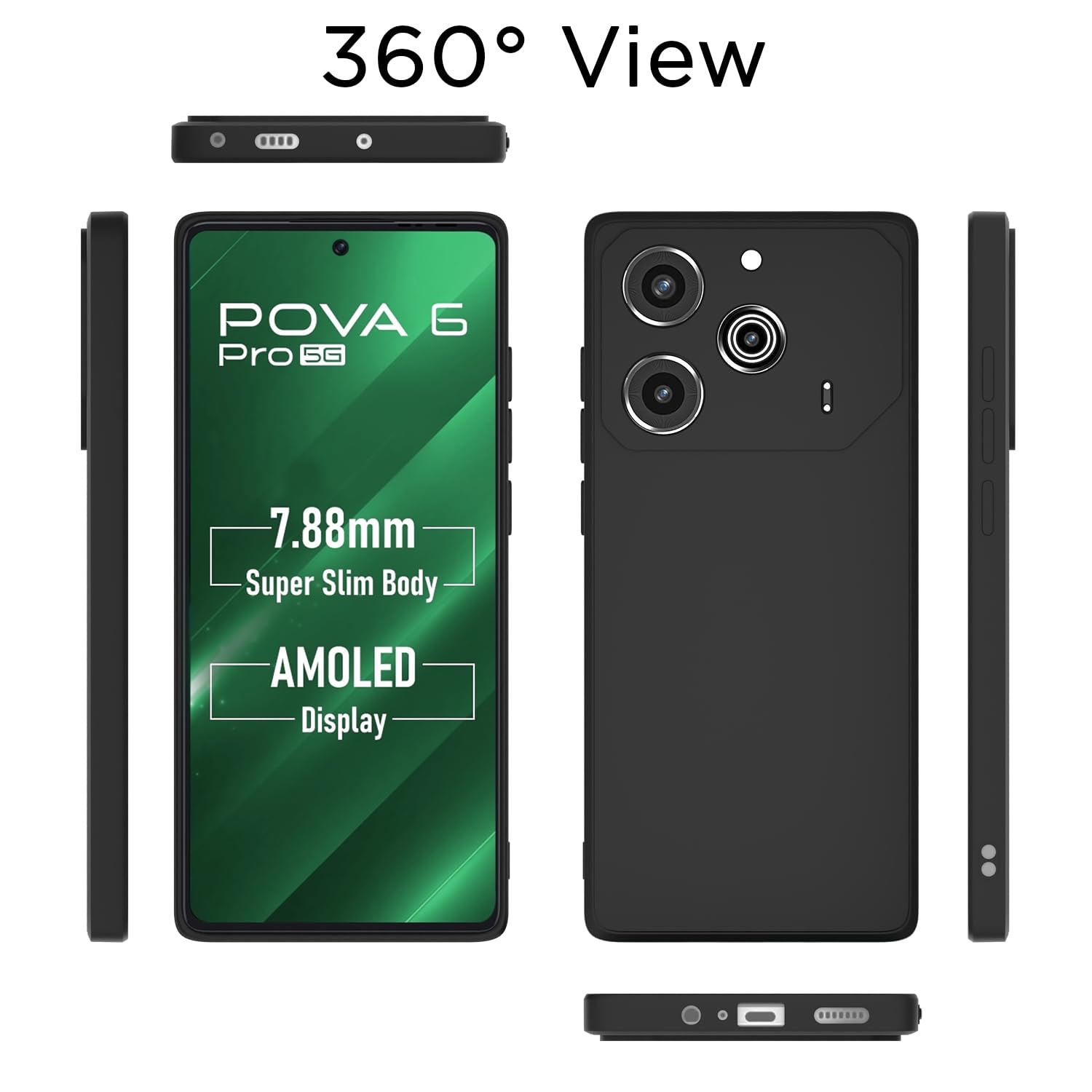 Black mobile back cover for Tecno Pova 6 Pro 5G – Pikkme – photo 4