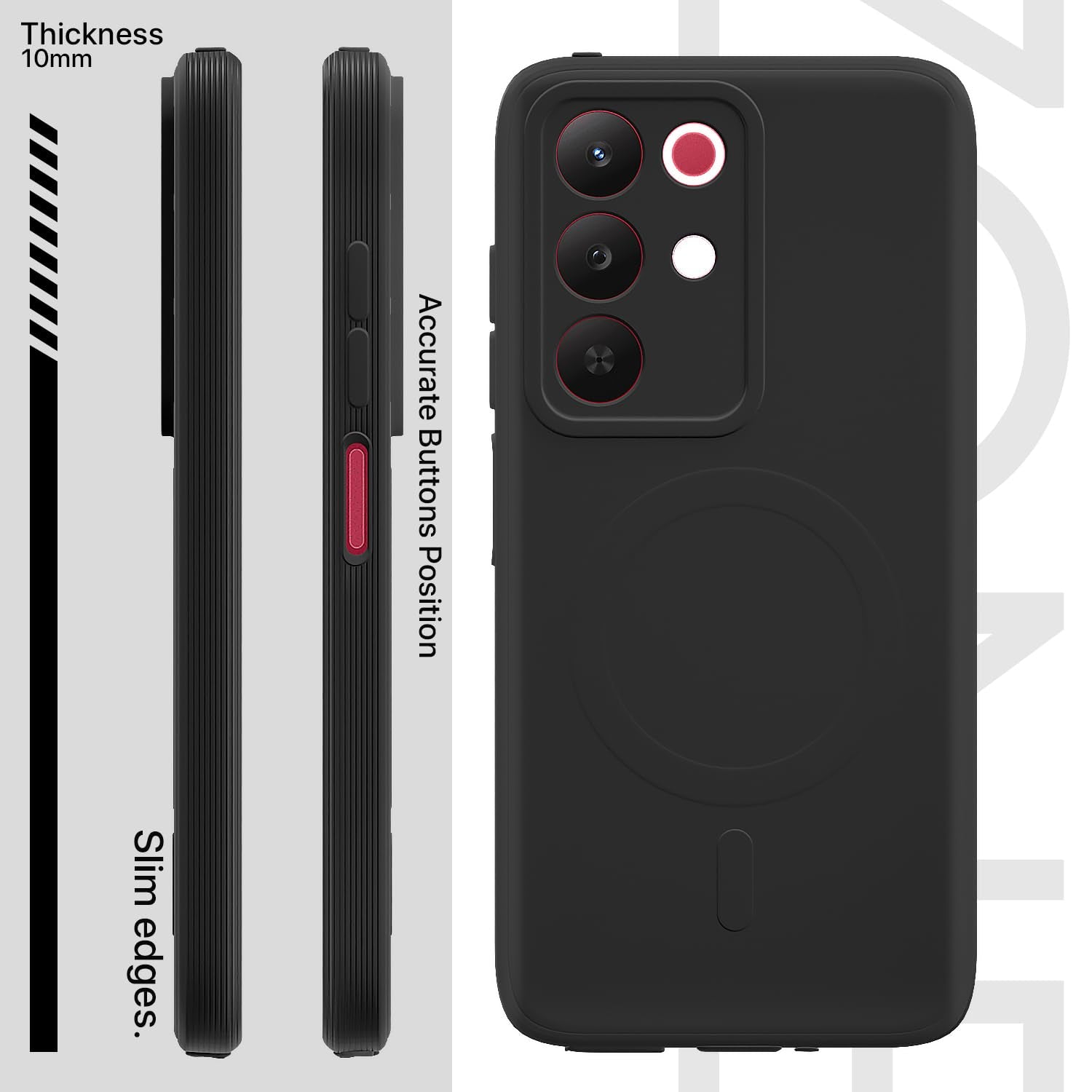 Black phone cover for Realme Narzo 90X/C85/15X 5G – Pikkme – photo 3