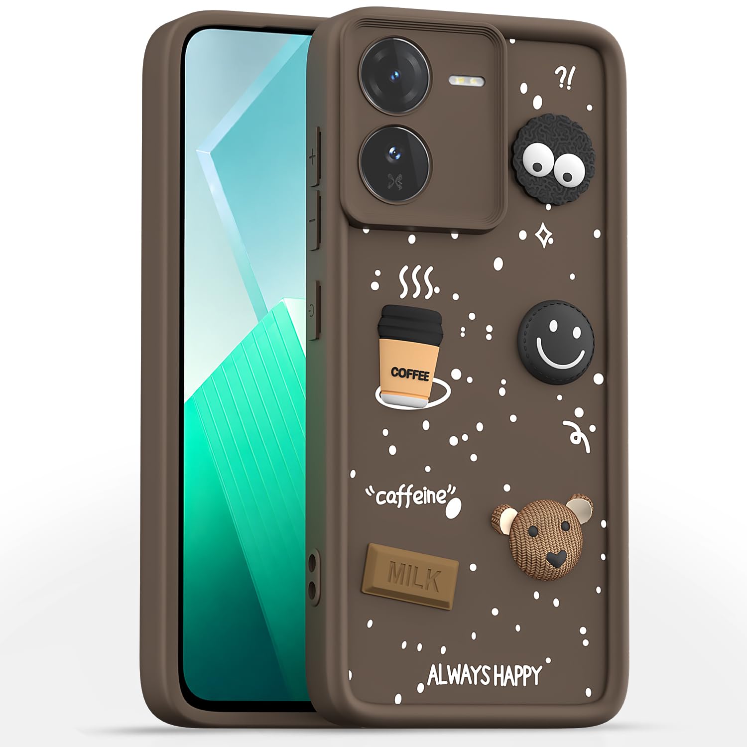 Brown back cover for iQOO Z9 5G/3D – Pikkme