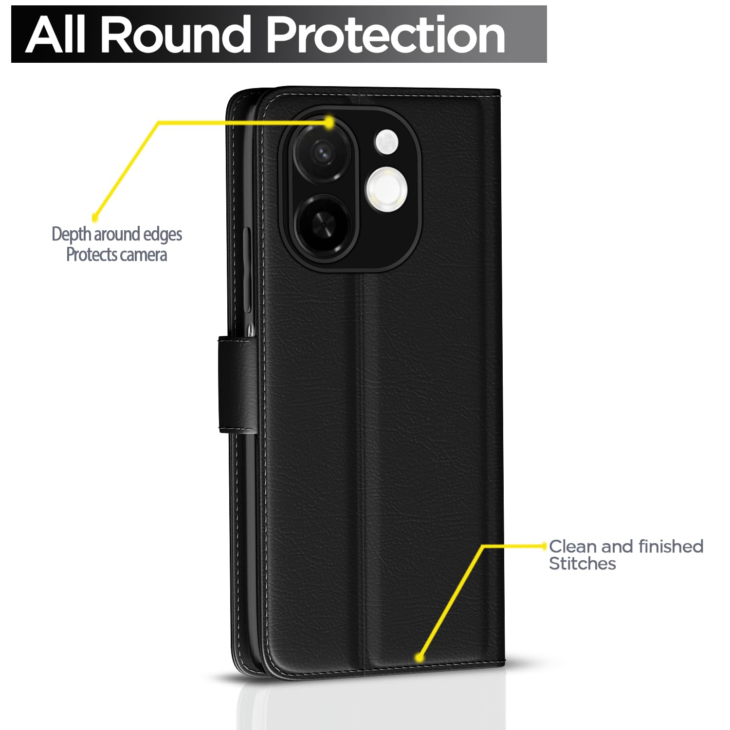 Black Wallet flip cover for Tecno Spark 30C 5G – Pikkme – photo 4