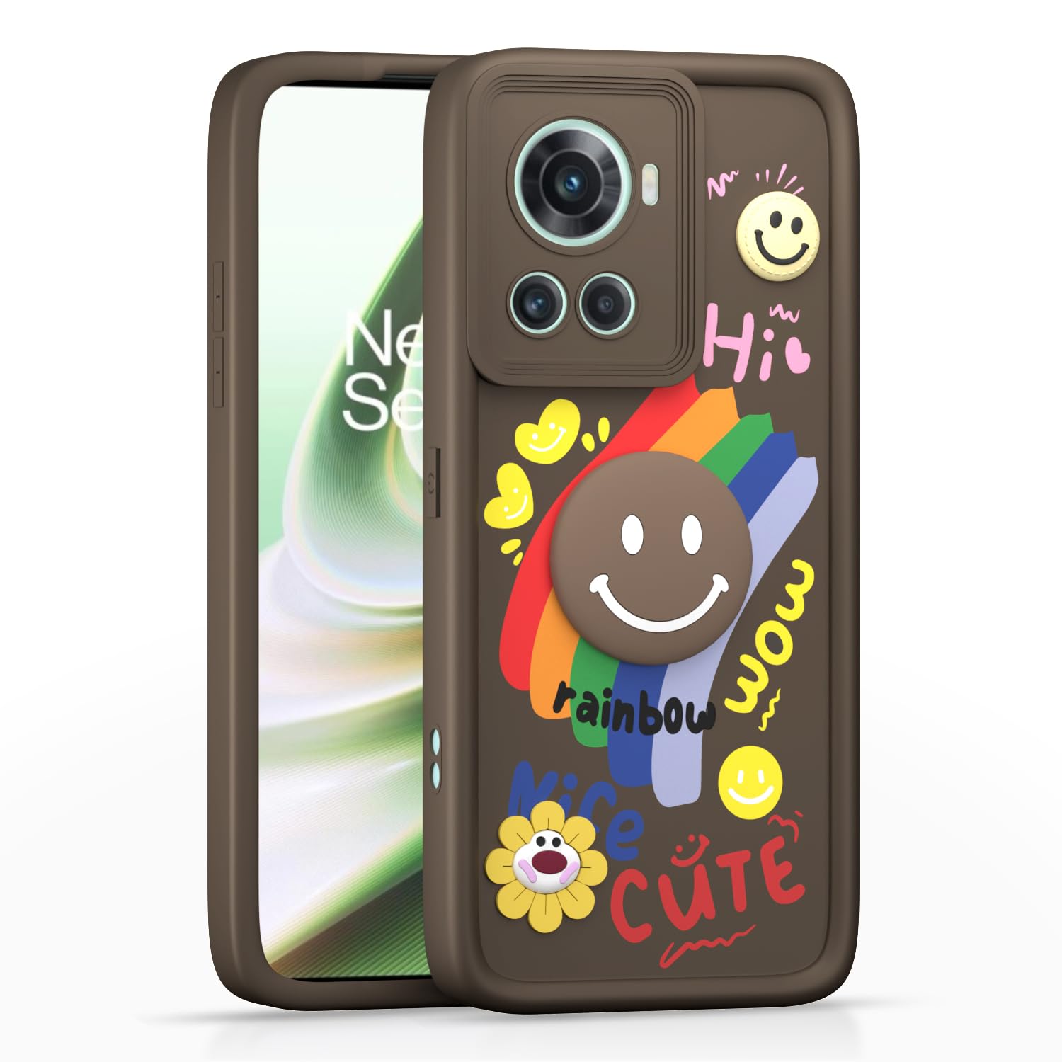 Pikkme brown back cover for OnePlus 10R 5G