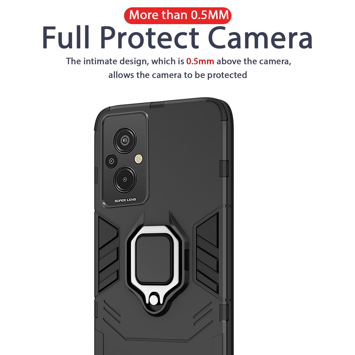 Pikkme Redmi 11 Prime 4G D5 Tough Armor Back Cover | Black