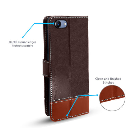 Realme 1 Magnetic mobile flip cover in coffee & brown by Pikkme – photo 4