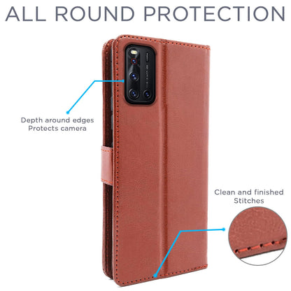 Vivo V19 flip case in brown by Pikkme – photo 4