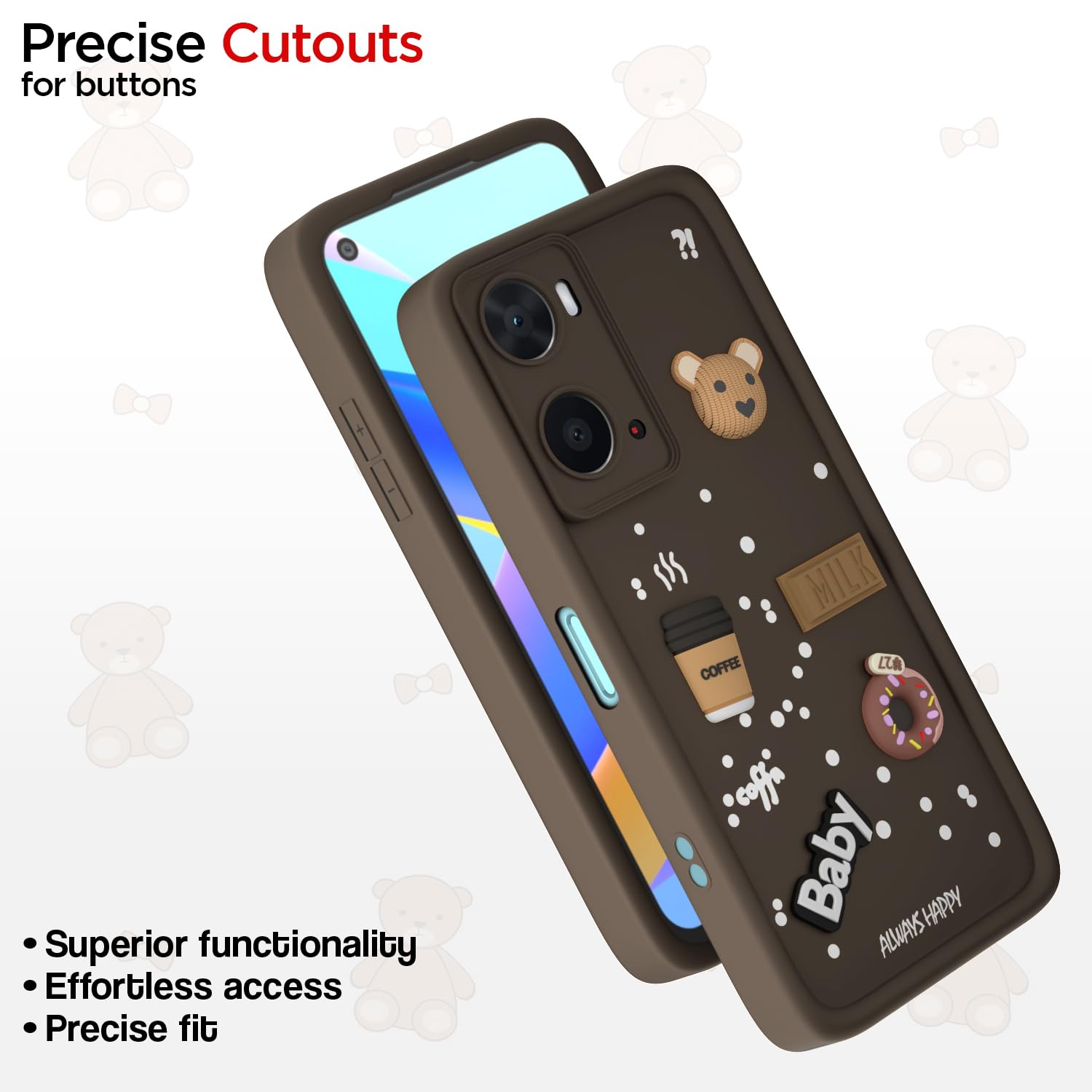 Pikkme brown Silicone mobile cover for Oppo A76/A96/A36 – photo 6