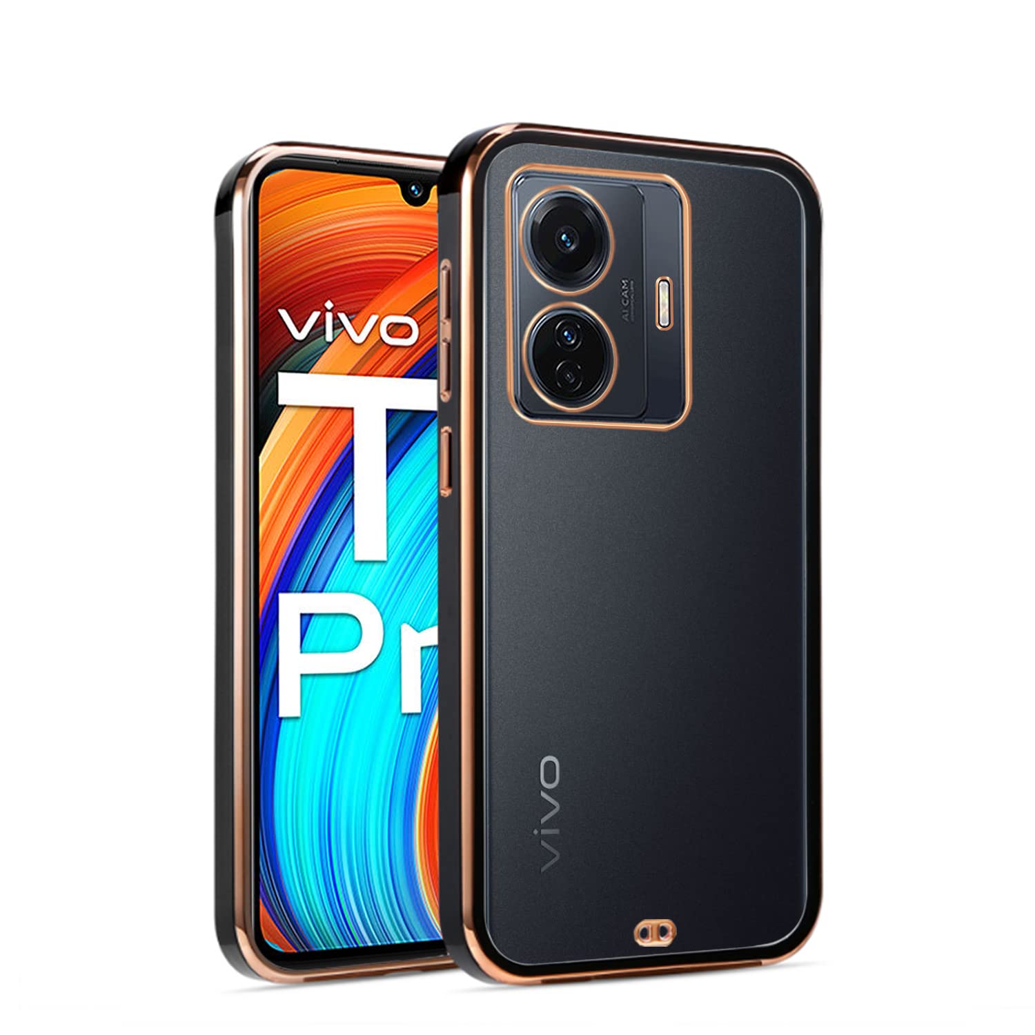 Vivo T1 Pro/iQOO Z6 Pro 5G Chrome phone cover in tpu, black by Pikkme