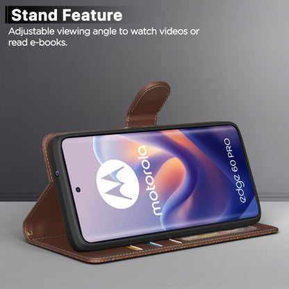Tan wallet flip cover for Moto Edge 60 Pro 5G – Pikkme – photo 3