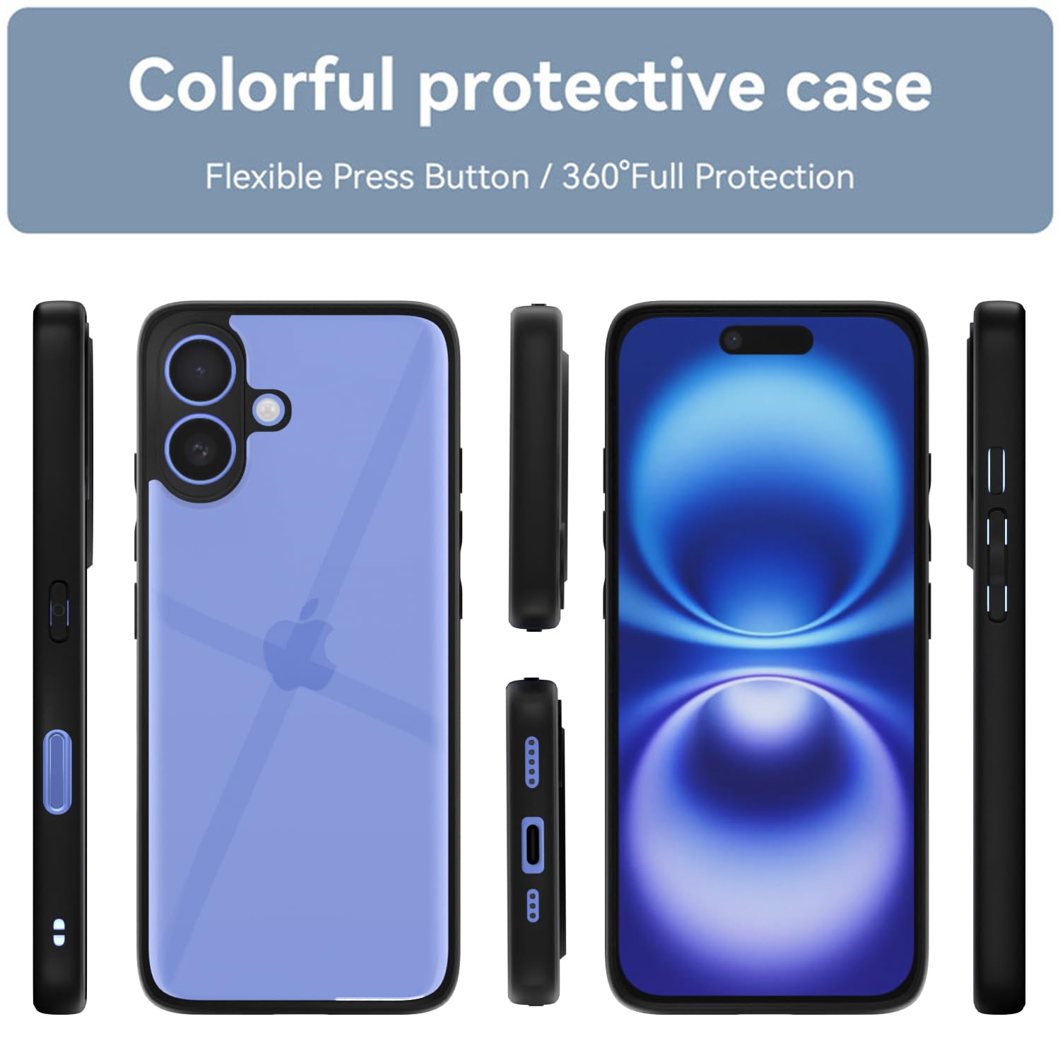 Pikkme iPhone 16 Eagle 2.0 Shockproof Sleek Hybrid Armor Back Cover (Black)
