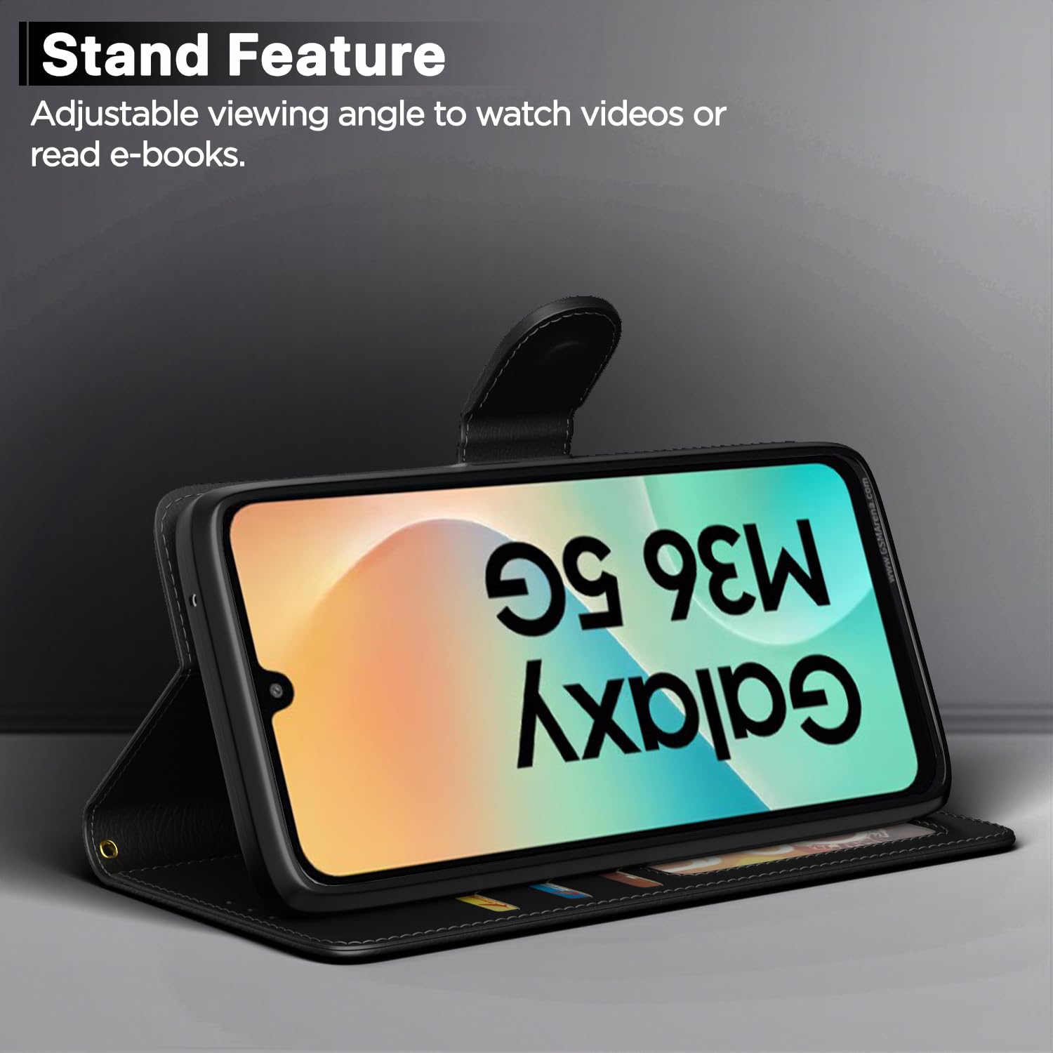 Black Wallet wallet flip cover for Samsung M36 5G – Pikkme – photo 3