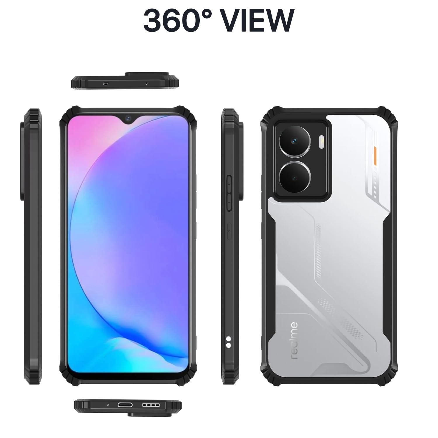Pikkme Realme P3 5G Eagle Back Cover (Black)