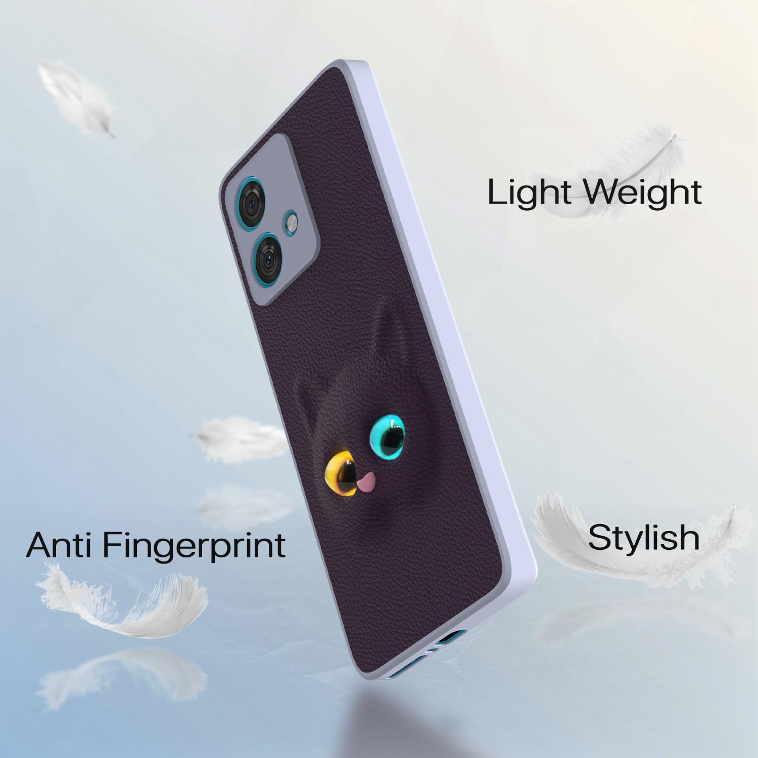 Pikkme Moto Edge 40 Neo 5G Kitty Back Cover (Purple)