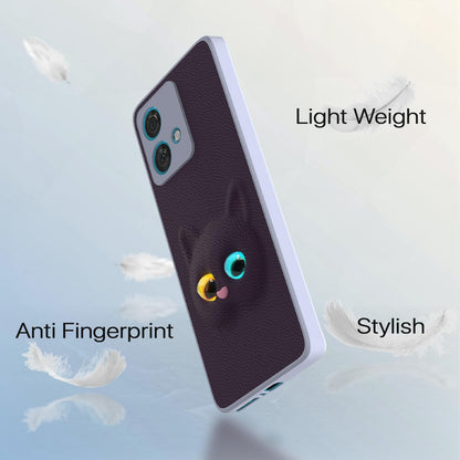 Pikkme Moto Edge 40 Neo 5G Kitty Back Cover (Purple)