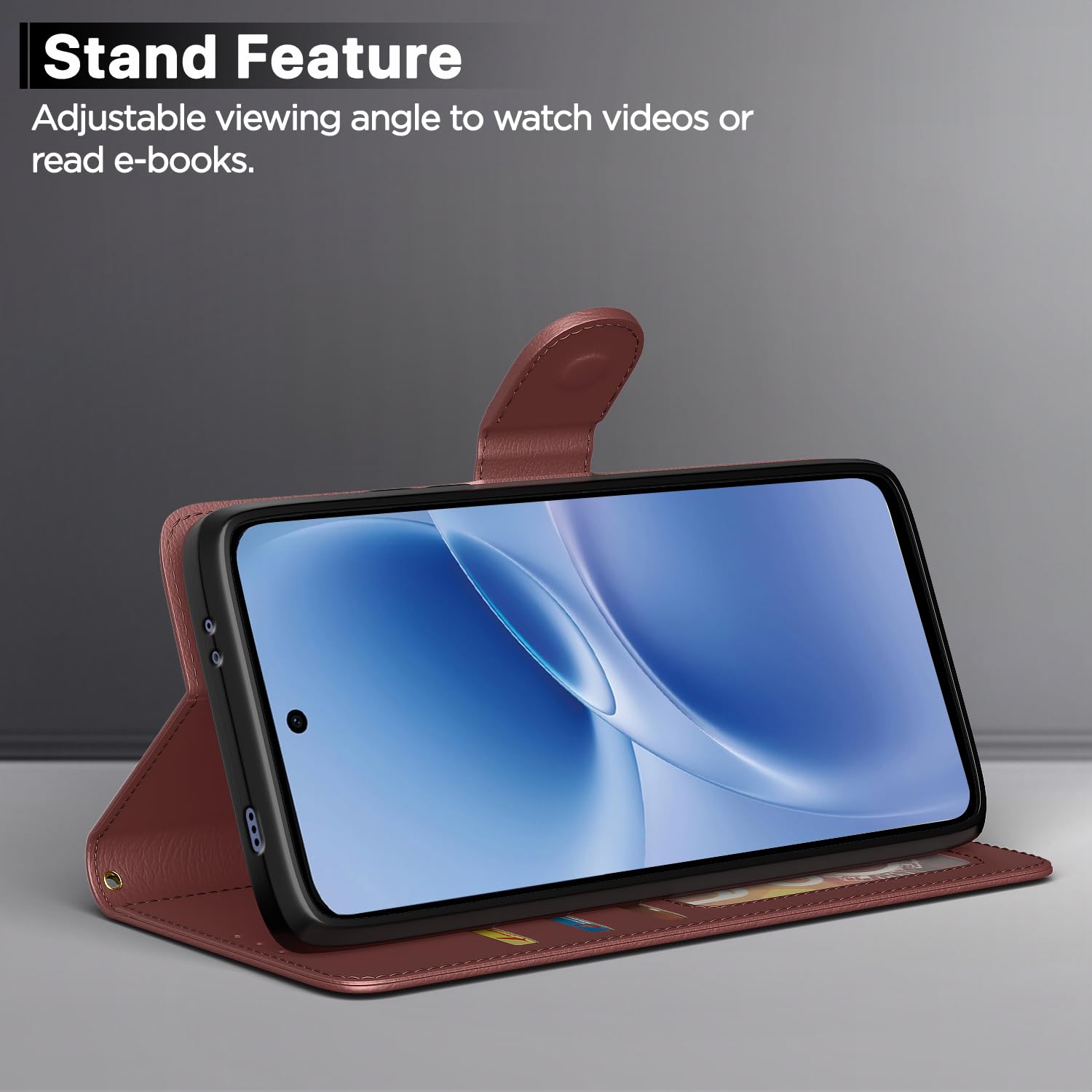 Pikkme Vivo V70 FE 5G Wallet brown flip case – photo 3
