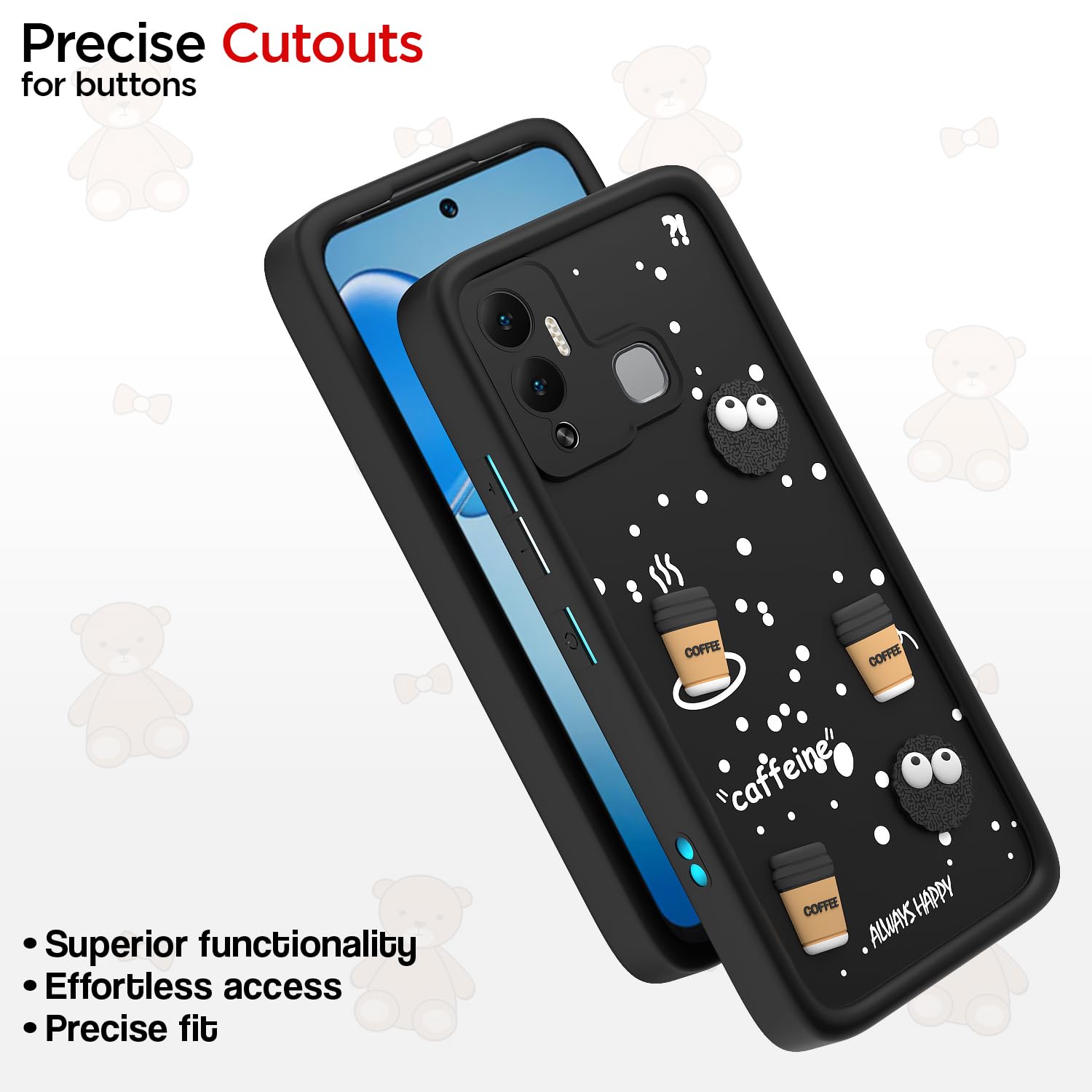 Pikkme Infinix Hot 12 Play/3D Silicone black mobile cover – photo 6