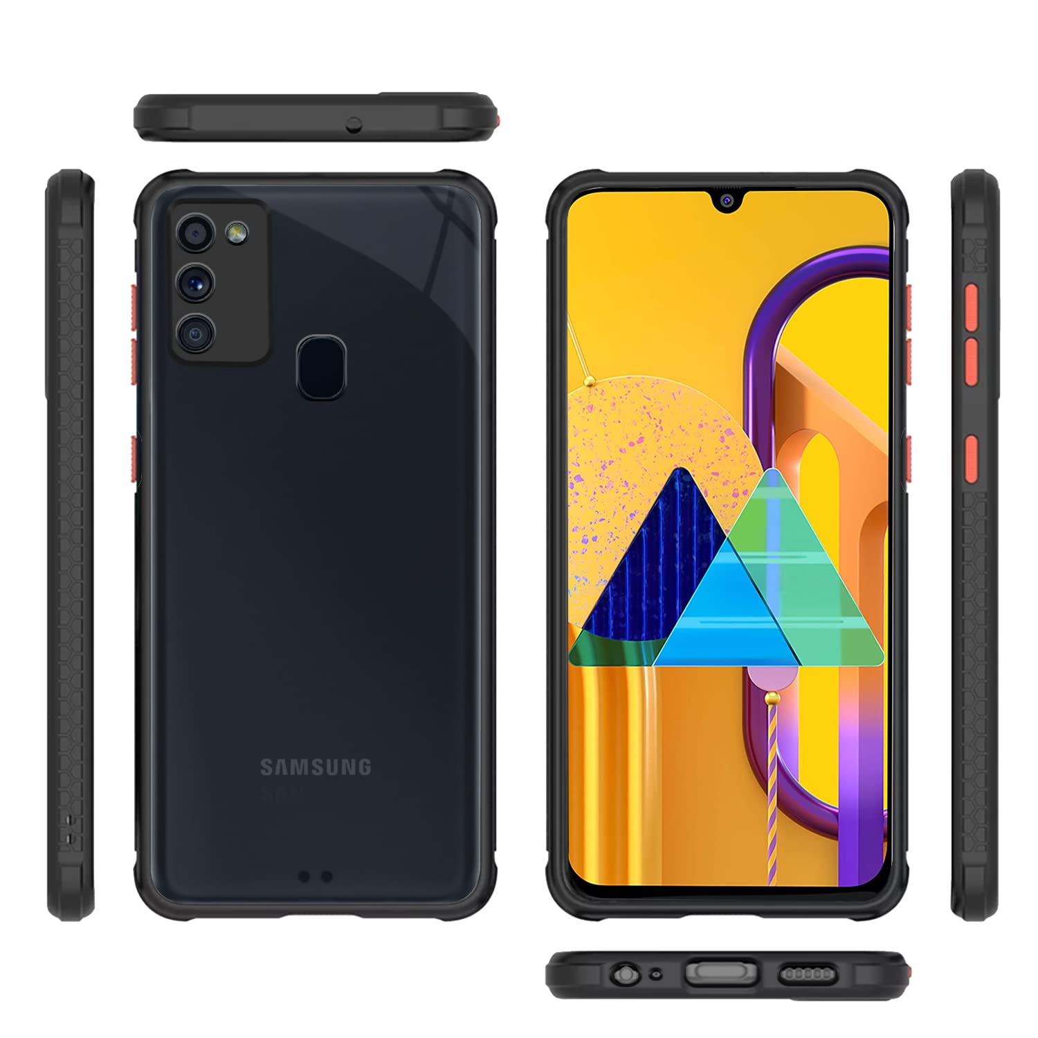 Samsung M30s/M21/M21 2021 Clear phone cover in black by Pikkme – photo 6