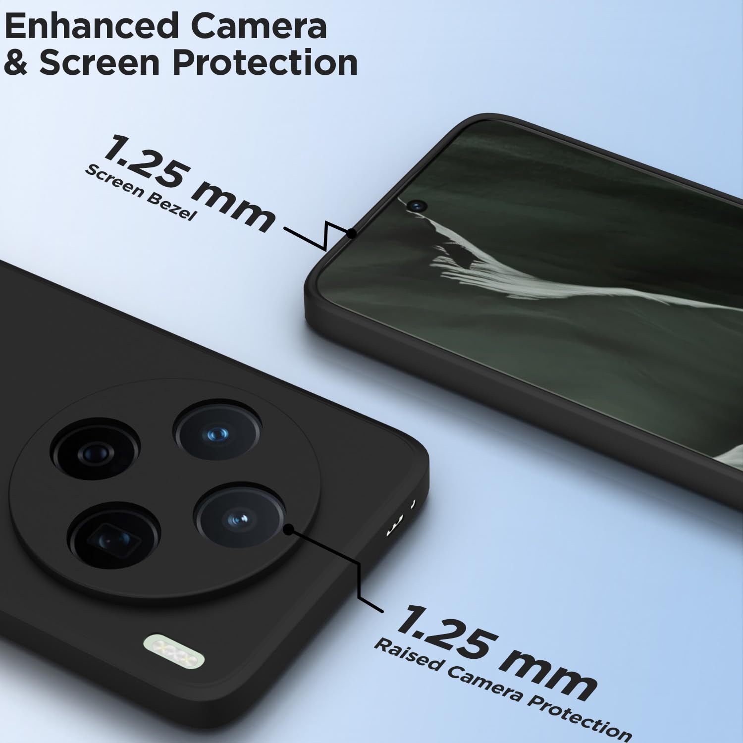 Pikkme Vivo X200 5G Liquid Silicone Back Cover (Black)