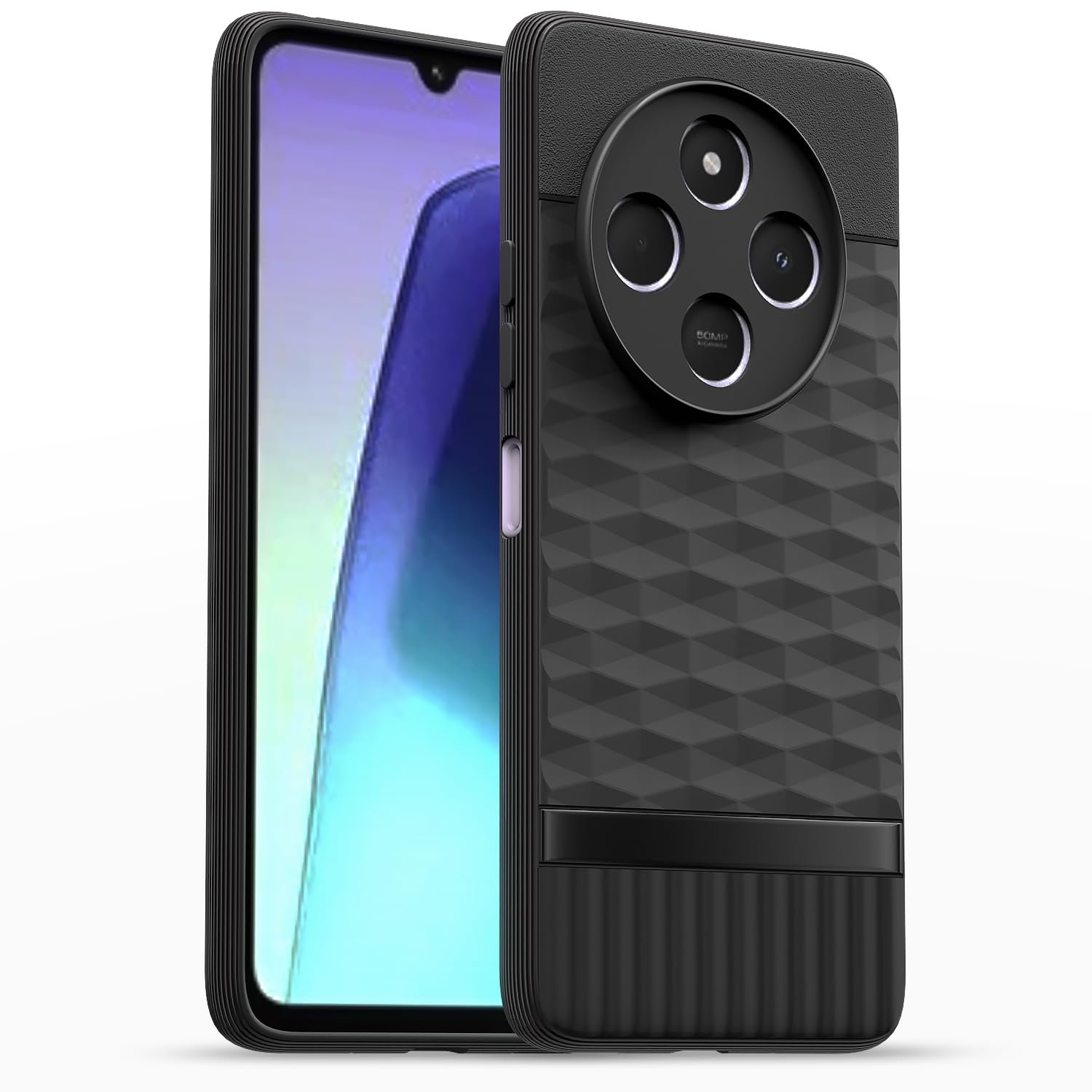 Pikkme black Silicone mobile cover for Redmi 14c/A4/Poco C75 5G