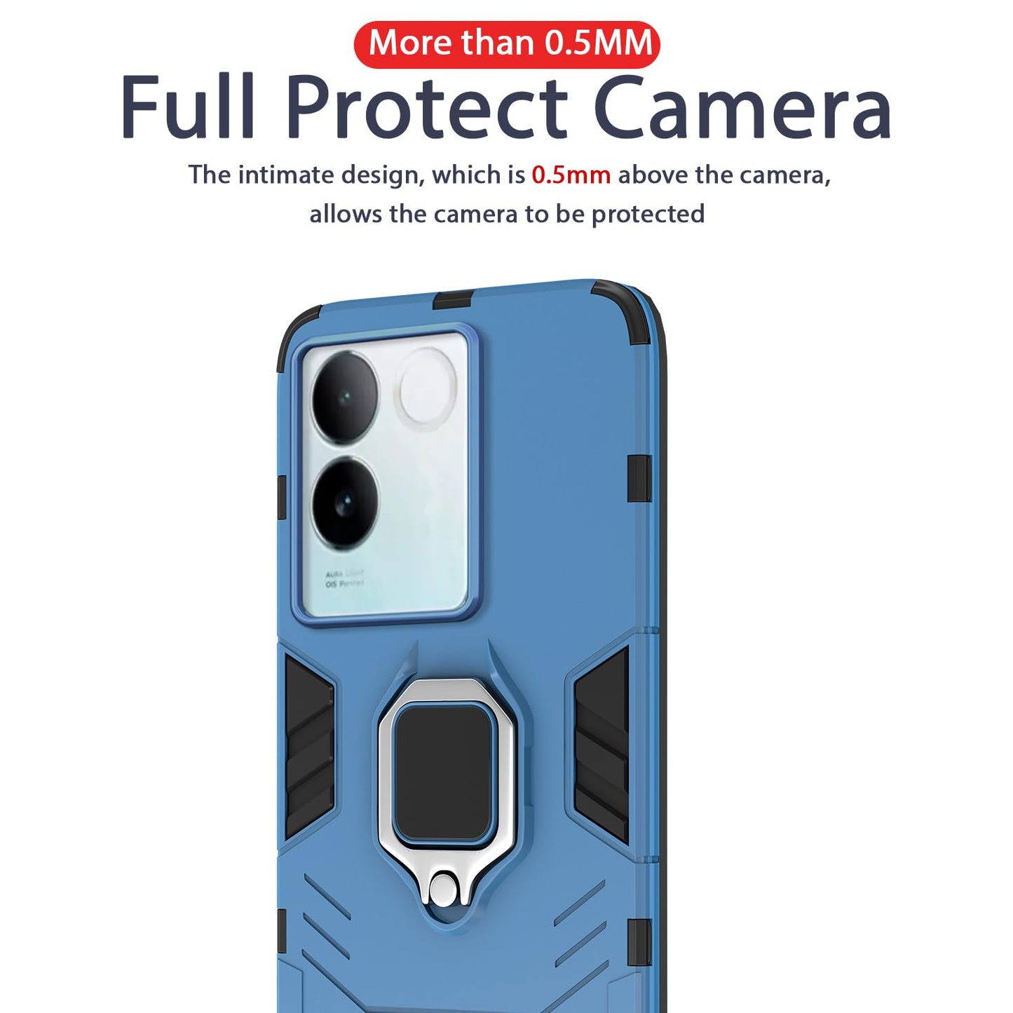 Pikkme iQOO Z7 Pro 5G D5 Tough Armor Back Cover (Blue)